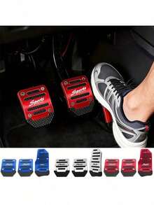 3PCS Multi-Color Universal Car Brake & Accelerator Pedal Pads, Anti-Slip Pedal Pad Set, Accelerator Pedal Cover, Car Brake Pedal Protector, High-Quality Anti-Slip Pedal Pads, 3-Color Brake, Accelerator, Clutch Pedal Set, Suitable For Manual Transmission Car Pedal Pads, Anti-Slip Durable Foot Pedals - Foot Pedal - View 2