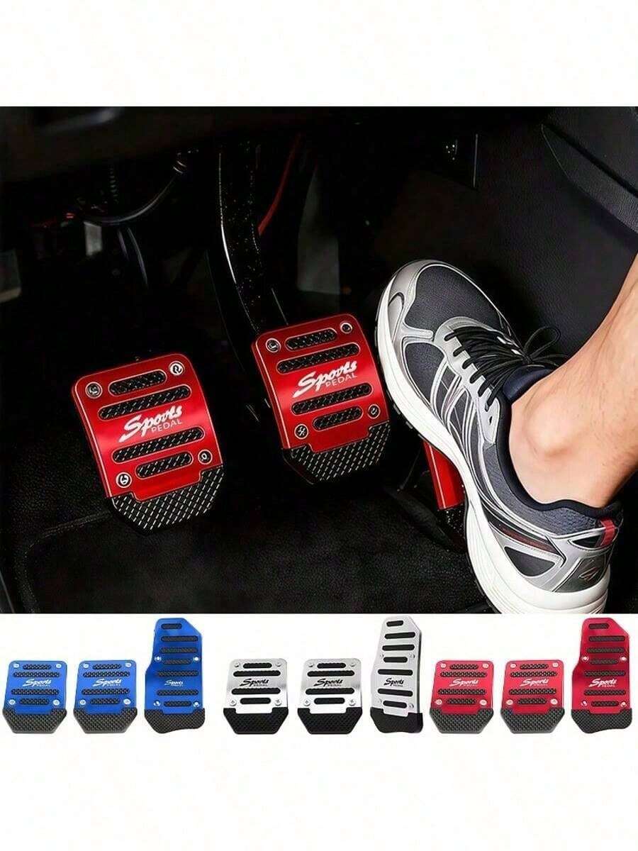 3PCS Multi-Color Universal Car Brake & Accelerator Pedal Pads, Anti-Slip Pedal Pad Set, Accelerator Pedal Cover, Car Brake Pedal Protector, High-Quality Anti-Slip Pedal Pads, 3-Color Brake, Accelerator, Clutch Pedal Set, Suitable For Manual Transmission Car Pedal Pads, Anti-Slip Durable Foot Pedals
