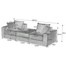 Modular Seating Group Loveeat Cloud Sofa, Boneless Sofa With Anti-Slip Base, Comfortable Sleeper Sofa For Customized Living Spaces, Modern Modular Sofa - Black - View 2