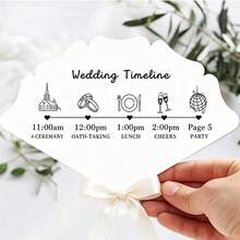 客製化婚禮扇形邀請函 1/10/24入，個性化流蘇手持扇，夏季戶外婚禮／新娘派對手持儀式卡，客製化婚禮伴手禮扇，可自訂文字邀請卡，個性化卡片，花園派對完美伴手禮 - 扇形吊牌 - 查看 6