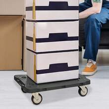 Furniture Dolly, 200 Lbs Capacity Each Count, Furniture Mover With Wheels, Portable Moving Rollers 4 Wheels Heavy Duty, Small Flat Dolly Cart For Heavy Furniture, Black - Black - View 6