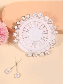 1 Pack 20pcs New Vintage Resin Middle Eastern Brooch Scarf Pins Suitable For Daily Use, Random Color Shipping - White - View 2