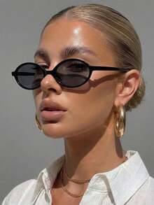 1 Pair Women's Two-Tone Leopard Print Cat Eye Sunglasses, UV Protection, Suitable For Outdoor Wear, Tropical Beach Vacation, Street Photography, Adding A Touch Of Sophistication To Your Summer Look - Multicolor - View 1