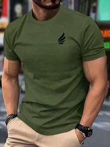 Men's T-Shirts, Gym, Leisure, Vacation, High-Quality Men's Shirts,  Prints, Y2K Men's Clothing, Festival Sweatshirt, Men's Sets, Men's Gifts, Mexico Local DB8T - 軍綠色 - 查看 1
