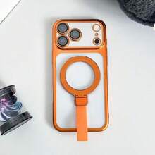 Square Silicone Phone Case With Lanyard, Built-In Metal Kickstand, Compatible With Wireless Charging, Shockproof And Anti-Drop Protective Cover, Multi-Functional Phone Stand Case - Multicolor - View 7