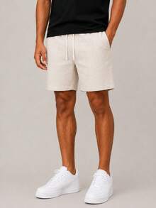 Kit 3 Premium Linen Shorts Bermuda Mauricinho Men's Casual Basic Comfortable Drawstring Waist - Mostaza Amarilla - Ver 4