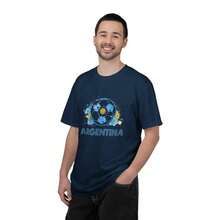 Argentina Soccer Ball Floral Print T-Shirt |   Football Tee - Black - View 3