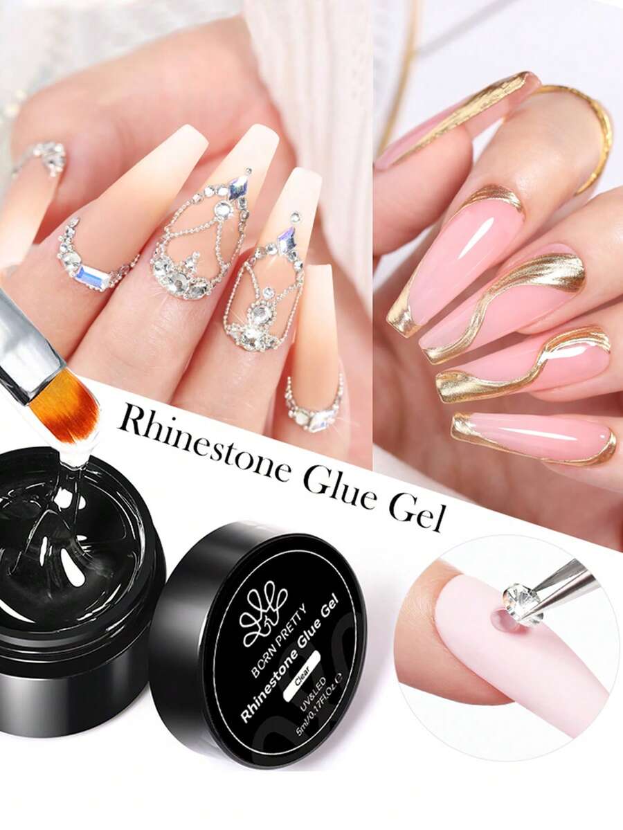 BORN PRETTY 5g Highly Malleable Easy-To-Apply Rhinestone Glue, Long-Lasting Super Strong Adhesive, Soak-Off UV LED Nail Salon DIY Use - 5G - View 1