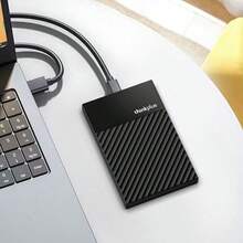 Lenovo 便攜式USB-C 3.1硬碟盒，2.5吋SATA固態/機械硬碟通用，直連安卓手機、Mac、Windows、電視、PS主機，高速讀寫即插即用，擴容遊戲照片視頻 - 黑色 - 查看 9