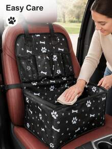 Waterproof Breathable Pet Car Seat, Portable Foldable In-Car Dog Ty Basket For Small Medium Pets, Universal Car Seat Cover With Breathable Mesh, Non-Slip Bottom & Seat Belt Anchor For  Pet Riding - One Size Fits All - View 2
