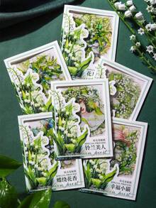 1套/5件綠色系美學貼紙,花朵、貓咪裝飾閃亮貼紙,DIY手工貼紙,手帳用品,美術用品,行李箱、剪貼簿、水壺、筆電、電腦、滑板、筆記本,手工愛好者,返校開學用品 - A - 查看 9