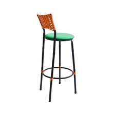 reed space Banqueta Alta Juncada Junco Imbuia Para Cozinha, Bar E Área Gourmet - Verde - Visão 2