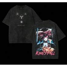 Camisetas de San Valentín, Camiseta Lavada Destinys 2 para Hombre, Videojuegos Y2K, Camisetas Retro Casuales Y2K, Camisetas de Verano con Cuello Redondo, Camisetas Hipster de Diseño, Ropa Ma - Negro - Ver 1
