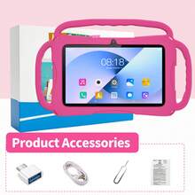 7-Inch Kids Tablet, 64GB Storage, 4GB RAM, Android 13.0 System, 1280X800 IPS Resolution, Parental Control, Educational Apps, Dual Cameras, Shockproof Protective Case - Multicolor - View 1