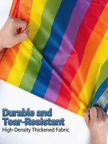 Rainbow Fabric Team Walking Mat, Outdoor Collaborative Game, Team Building Coordination Training Toy For Teens And Adults, Colorful Group Activity Equipment, Party Sports Meet Camping Sports Game Gift, Suitable For Boys, Girls And Families - Multicolor - View 2