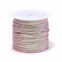 50m/Gulungan Tali Buatan Tangan Metalik 6 Untai Gradien Berkilau 0,4mm untuk Membuat Liontin Rumbai, Kalung, Gelang, Tali Kepang, Aksesoris Manik-manik DIY - garis-garis berwarna pelangi - View 18