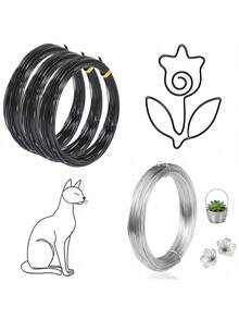 1/4 Roll Handmade Metal Wire, Floral Wire, Bendable Metal Wire, Suitable For Jewelry Making, Gardening, Sculpture, Floral Arrangement And Wreath DIY Crafts - A - View 2