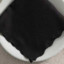 Fabric Napkin Set Of 10 Oxford Laser Finish - 黑色 - 查看 2