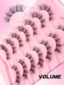 Sibeuna 7 pares de pestañas postizas naturales delicadas y transparentes estilo ojo de gato - Reutilizables, ligeras y cómodas, crean un maquillaje de ojos encantador - Perfectas para uso diario, tiras de pestañas, pestañas, pestañas postizas - Negro - Ver 6