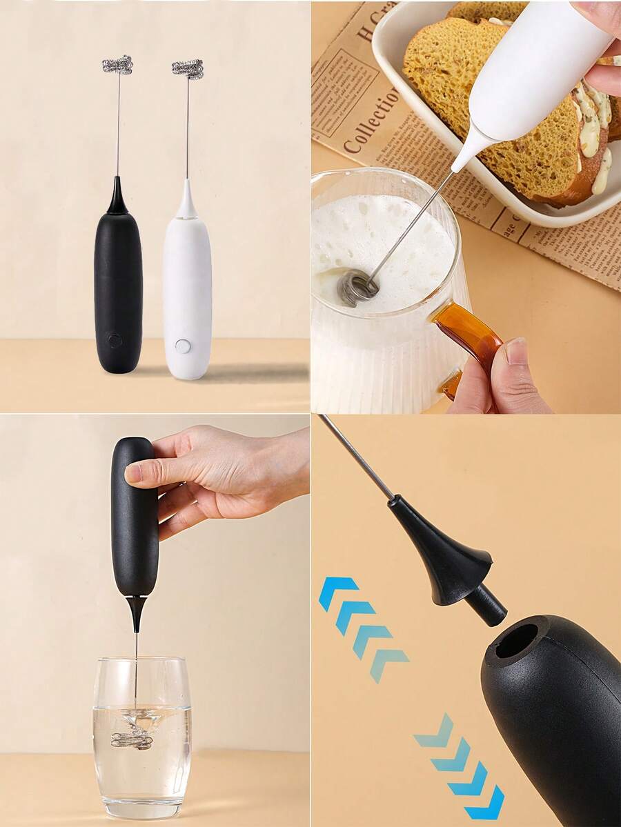 【強力牛奶發泡器】電動牛奶發泡器 1件裝 電池供電 便攜式卡布奇諾與咖啡攪拌器,適用於廚房用品 - 彩色 - 查看 1