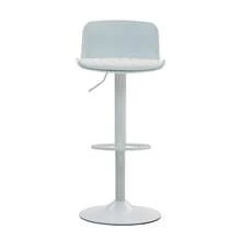 Adjustable Swivel Stool Set Of 2 / Modern Style Bar Stools / Plastic Backrest & Faux Leather Seat / Gas Spring Height Adjustment / Suitable For Kitchen Islands Or Dining Rooms - 白色 - 查看 6