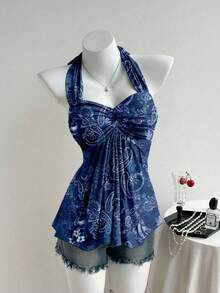 Women Plus Size Sports Dresses - Blue - View 2