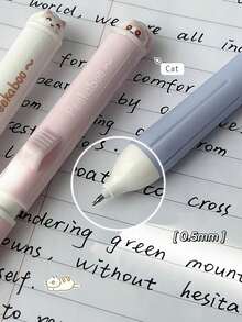 2/6/12pcs Hide-And-Seek Cat Pop-Up Pens, ST Nib Quick-Dry Gel Pens, Extended Soft Grip, Smooth Writing For Students Exam & Homework, Cute Cartoon Stationery 0.5mm Black Ink - Gel Pen - View 4