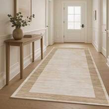 1pc Light Apricot Striped Area Rug, Living Room Carpet, Area Rug, Small Area Rug, Mat, Home Decor, Large Living Room Carpet, Round Carpet, Living Room Home Decor, Room Decor, Washable Carpet - Multicolor - View 6