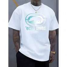 Men's And Women's T-Shirt With Ecko Logo And Ecko Unltd. Graphic Print: Casual Summer T-Shirt, Short Sleeves And Round Neck, Ideal For Everyday Wear, Outdoor Activities And - 白色 - 查看 6