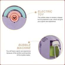 Creative Rainbow Eggshell Electric Bubble Machine, Compact Round Body Anti-Collision, Fully Automatic Bubble Output With Soft Color Matching, Suitable For Baby Home Play, Park Walks, Beach Outings, Ideal Gift For Children's Day, Birthday, Portable Bubble Toy For 3+ Boys And Girls - Multicolor - View 8