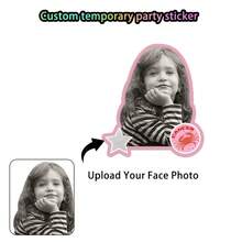 30/20/10pcs Customized Birthday Photo Stickers - Personalized Face Photo With Birthday Age And Name Text Paper Stickers, Suitable For Birthday Party Favor Packaging Stickers, Milestone Party Decoration, 1st 2nd 3rd Birthday Self-Adhesive Stickers - Multicolor - View 9