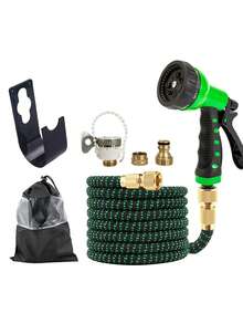 7 pièces Tuyau d'arrosage extensible et flexible 7,5m-45m, Pistolet d'arrosage de jardin 7 fonctions, Tuyau d'arrosage de jardinage, Convient pour le lavage de voiture, le jardin, la pelouse - A - Voir 2