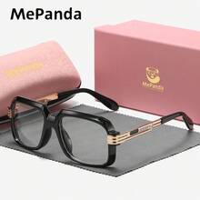 MePanda 1件裝 中性款 簡約設計 全框平光眼鏡 室內適用 方框平光眼鏡 - 無色 - 查看 1