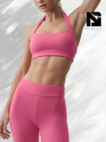 ALO Softsculpt Feel The Heat Halter Bra - Paradise Pink - View 1