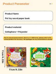 1pc/2pcs Funny Crinkle Paper Dog Cloth Book Toy, Built-In Crinkle Paper With Sound, Colorful And Interesting Patterns, Attract Dog's Attention, Relieve Boredom And Loneliness, Lightweight And Easy To Chew, Suitable For Small Dog Interaction And Play, Durable And Bite-Resistant, Companion For Your Pet's Daily Life - Multicolor - View 12