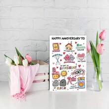 1PC-Happy Anniversary Greeting Card With Envelope, Funny Anniversary Card For Husband/Boyfriend, Creative Wedding Anniversary Gift Card For Men - A - View 1
