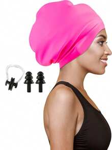 120g Extra Large Silicone Long Hair Swim Cap - Unisex Swim Cap - Extra Large Swim Cap - Waterproof Silicone Swim Cap - Suitable For Dreadlocks, Afro Extensions, Wigs, Beach Essentials, Beach Accessories, And Pool Floats. - Multicolor - View 20