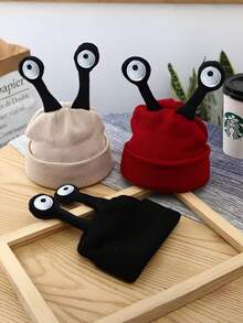 1pc Funny Cartoon Insect Antenna Knitted Beanie Hat - Multicolor - View 5