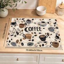 1pc Colorful Plaid Print Diatomaceous Earth Absorbent Drying Mat, Kitchen Countertop Water-Absorbing Mat, Coffee Machine Mat, Pour-Over Coffee Pot Mat, Dish & Cup Draining Mat, Non-Slip Backing Kitchen Mat, Dining Table Mat, Washing Machine Mat, Home Kitchen Dining Table Coffee Shop Bar Decor Mat, Holiday Party Housewarming Gift - Multicolor - View 11