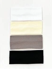 6Pcs/Set Women's Colorful Fabric Headbands, Wide Soft Elastic Solid Hair Bands, Versatile Bandana Headwraps For Everyday Wear And Vacation Outfits - Multicolor - View 11