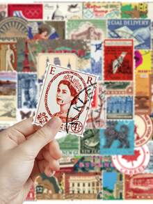 50pcs Retro Travel-Themed Stickers - Nostalgic Vibes - Perfect For Scrapbooks, Parties, Suitcases, Laptops, Phone Cases, And Water Bottles - DIY Fun Gifts School Supplies - 50pcs/pack - View 6