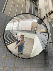 1pc Elegant Art Deco-Style Round Convex Wide-Angle Mirror-Wall-Mounted Decorative Mirror With A Full Plastic Frame; Suitable For Modern Home Decor And Room Styling In Bedrooms, Living Rooms, Studies, Kitchens, And More. - Multicolor - View 13