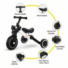 3-In-1 Tricycle For Children | Balance Bike With Pedals, Pink - 白色的 - 查看 6