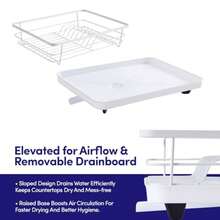 Escurridor de platos de 3 piezas con escurridor para encimera de cocina, estante para platos con soporte extraíble para utensilios y boquilla giratoria para encimera, estante para platos para platos - Pago - Ver 5