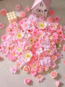 20 Stücke/50 Stücke/Packung Rosa gemischte künstliche Blumenmaterialien, mehrere Farboptionen - Kunstblumen, handgefertigte Haarschmuck, Kranzmaterialien, Hochzeitsblumen, geeignet für DIY-Basteleien, Kranzherstellung, Feiertags- und Geburtstagsdekorationen, Brautarmbänder, Heim- und Floristendekoration, ganzjährig verwendbar - Pink - Übersicht 7