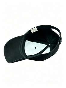 1pc Classic Unisex Cotton Adjustable Low-Profile Baseball Cap – Minimalist Dad Hat - Black - View 7