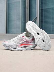 Chaussures de course pour hommes, chaussures de sport polyvalentes à plaque de carbone pour hommes, chaussures de course légères et amorties, chaussures de fitness basses, semelle amortie, conception durable et facile à nettoyer, convient pour la marche, le port décontracté, style sportif minimaliste - Blanc et rouge - Voir 6