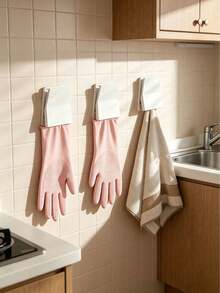 1pc Hanging Dishwashing Glove Rack, Lightweight Rubber Glove Storage Rack, Suitable For Kitchen And Laundry Area, Multi-Functional Hook For Hanging Dishcloths And Accessories, Suitable For Bathroom Countertop And Dorm Room - Multicolor - View 4