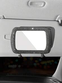 Car Sun Visor Makeup Mirror Without Light, Sparkling Rhinestone Crystal Sun Visor Makeup Mirror Clip, Suitable For Men And Women, Universal Style, Applicable To Sedans, SUVs, Trucks And RVs, Women's Car Accessories - Multicolor - View 7