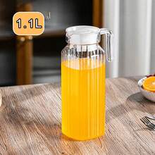 Minimalist Striped Acrylic Cold Water Pitcher, Suitable For Herbal Tea, Juice And Other Beverages, Fashionable Water Pitcher, Ideal For Daily Hydration, Practical And Convenient, Suitable For Home Use And Cold Drink Service - Transparent - View 15